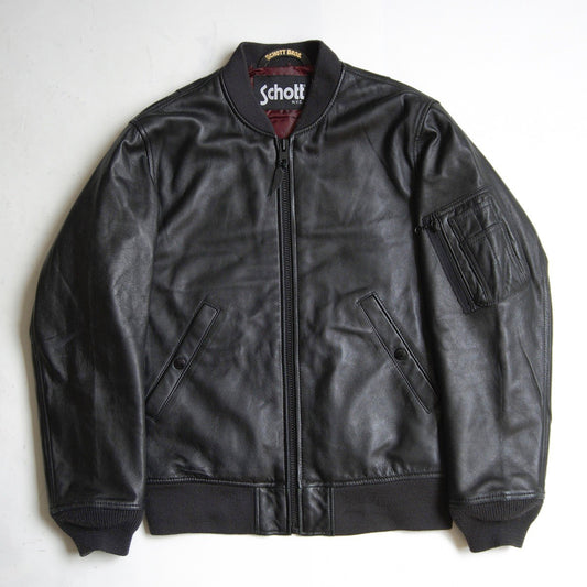 SCHOTT Sheepskin Leather MA-1 Bomber Jacket Size M
