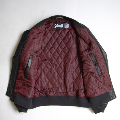 SCHOTT Sheepskin Leather MA-1 Bomber Jacket Size M