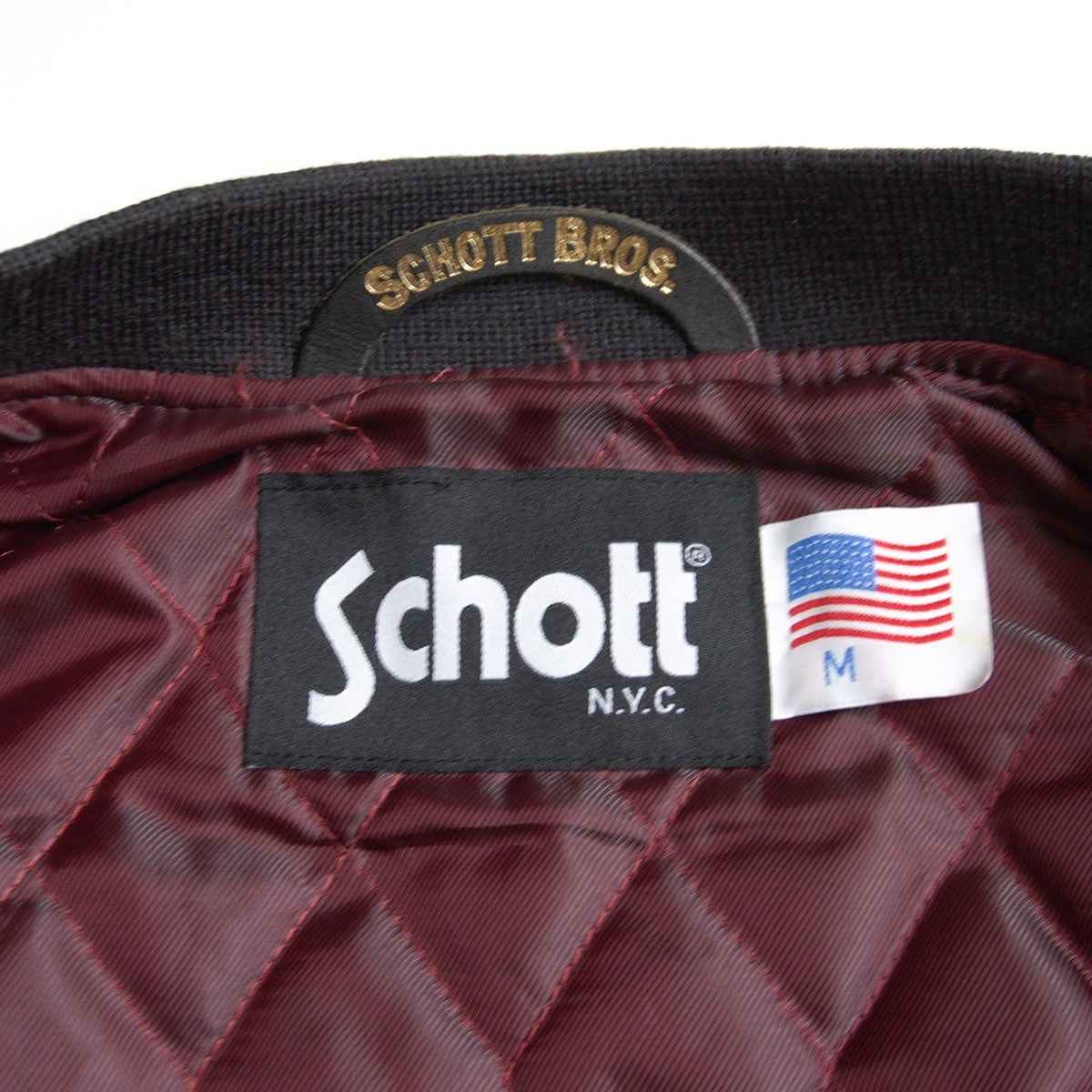SCHOTT Sheepskin Leather MA-1 Bomber Jacket Size M