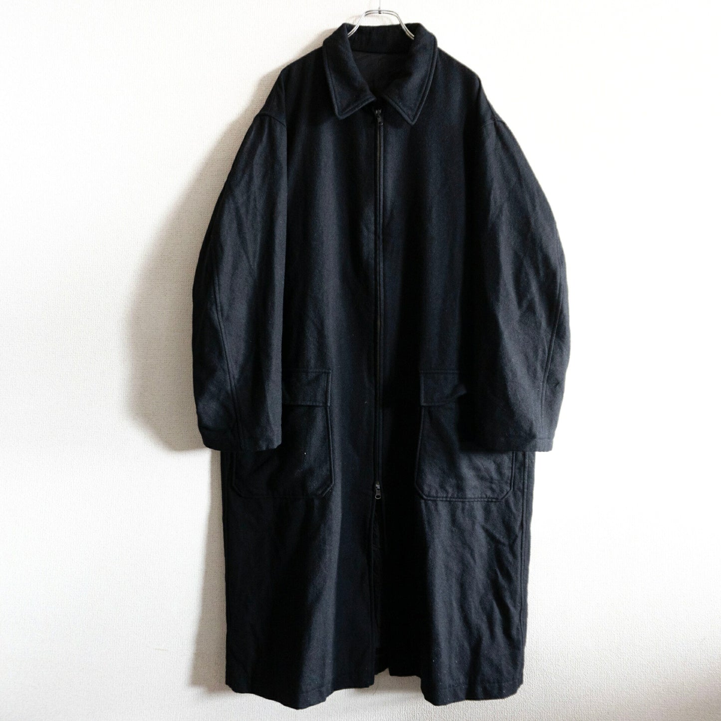 Y's for men Double Zip Wool Long Coat Black Size L