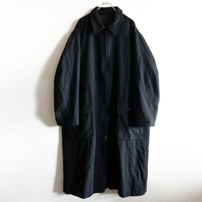 Y's for men Double Zip Wool Long Coat Black Size L
