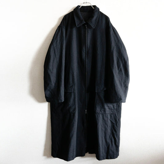 Y's for men Double Zip Wool Long Coat Black Size L
