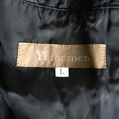 Y's for men Double Zip Wool Long Coat Black Size L