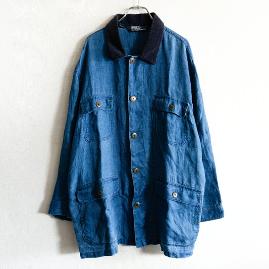 POLO RALPH LAUREN Indigo Linen Hunting Jacket Size M