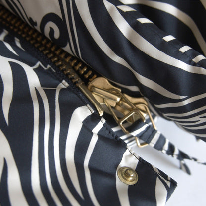 DRESS CAMP Zebra Down Jacket Size 46