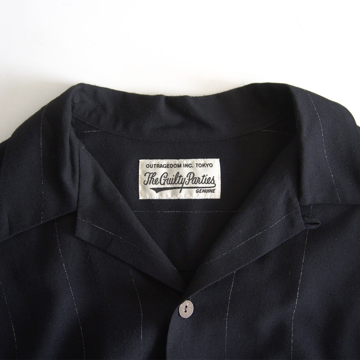 WACKO MARIA Striped Open Collar Rayon Shirt Size L