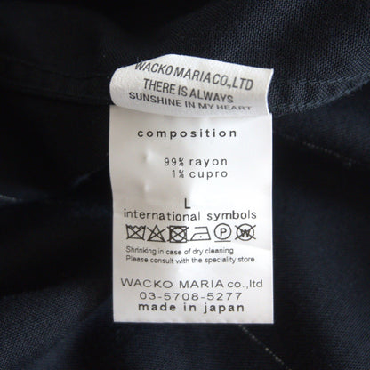 WACKO MARIA Striped Open Collar Rayon Shirt Size L