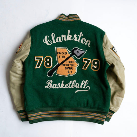 WHITESVILLE Full Deco Leather Sleeve Varsity Jacket Size 40