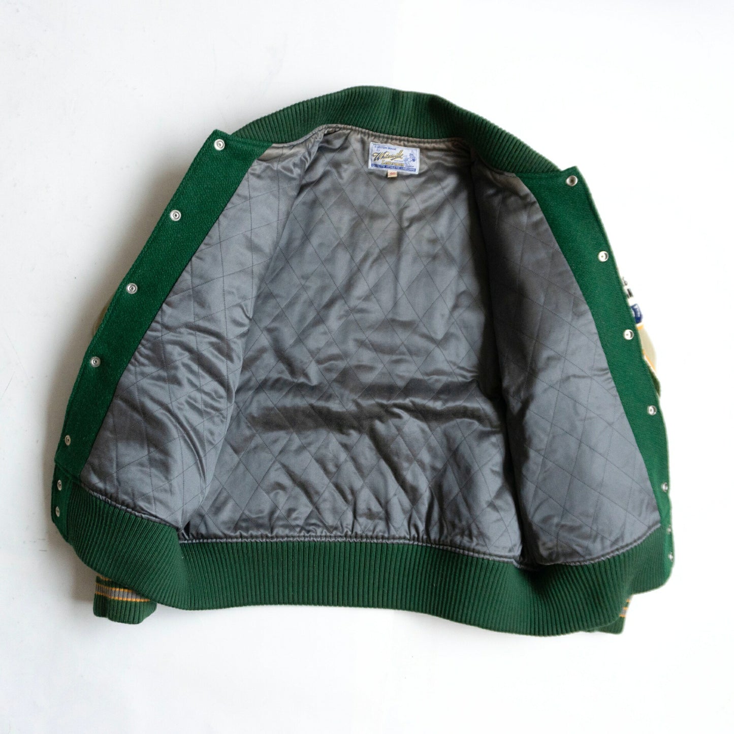 WHITESVILLE Full Deco Leather Sleeve Varsity Jacket Size 40