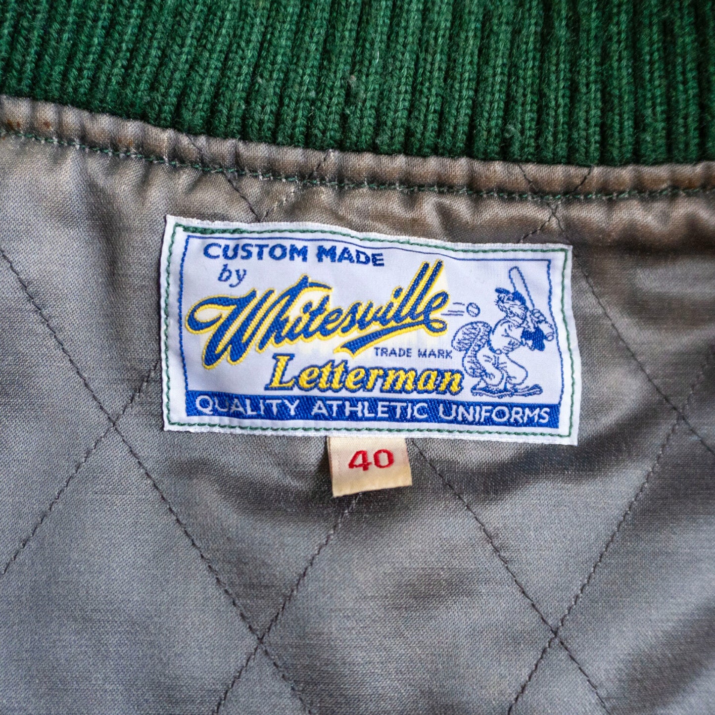 WHITESVILLE Full Deco Leather Sleeve Varsity Jacket Size 40