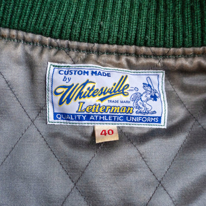 WHITESVILLE Full Deco Leather Sleeve Varsity Jacket Size 40