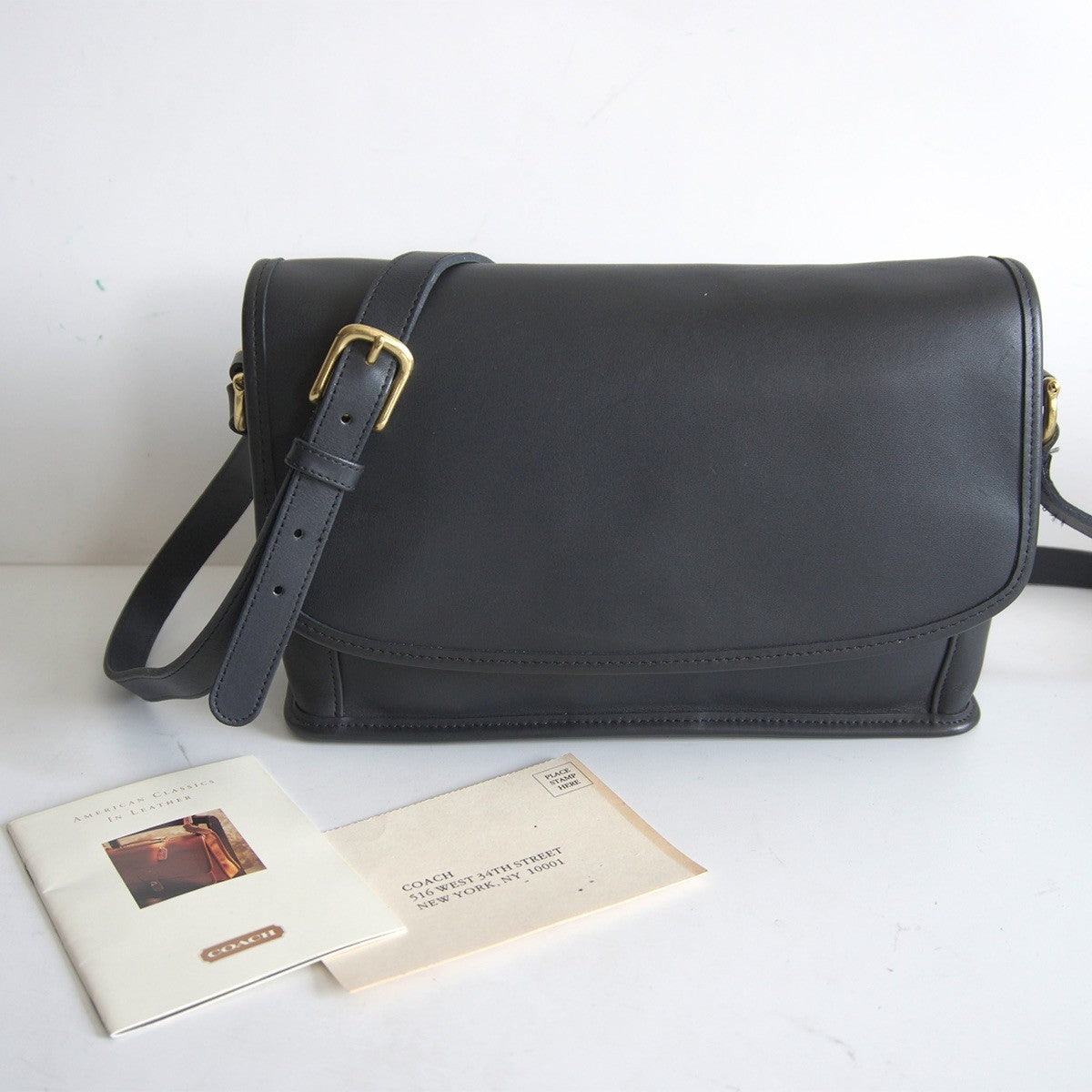 OLD COACH Flap Glove Leather Shoulder Bag Size ONE SIZE