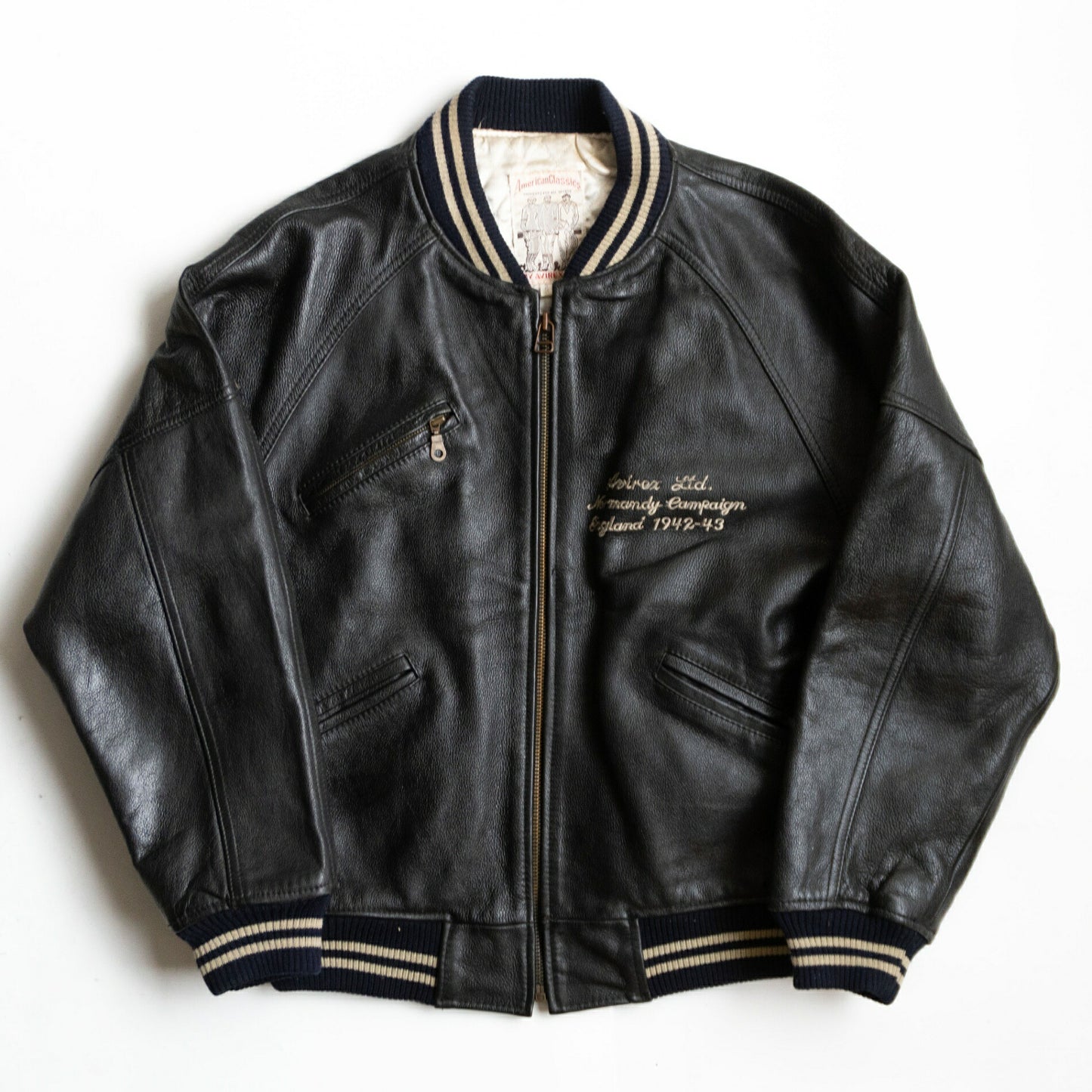 AVIREX All Leather Patches Varsity Jacket Size L