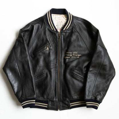 AVIREX All Leather Patches Varsity Jacket Size L