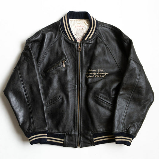 AVIREX All Leather Patches Varsity Jacket Size L