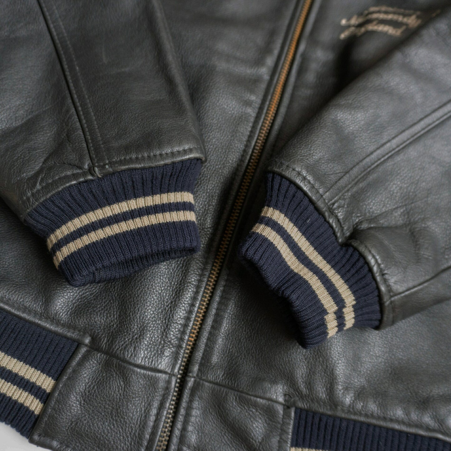 AVIREX All Leather Patches Varsity Jacket Size L