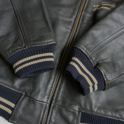 AVIREX All Leather Patches Varsity Jacket Size L
