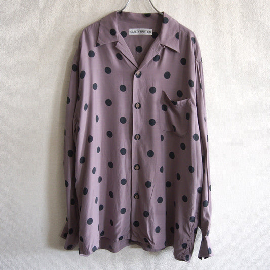 WACKO MARIA Rayon Polka Dot Open Collar Shirt Size XL