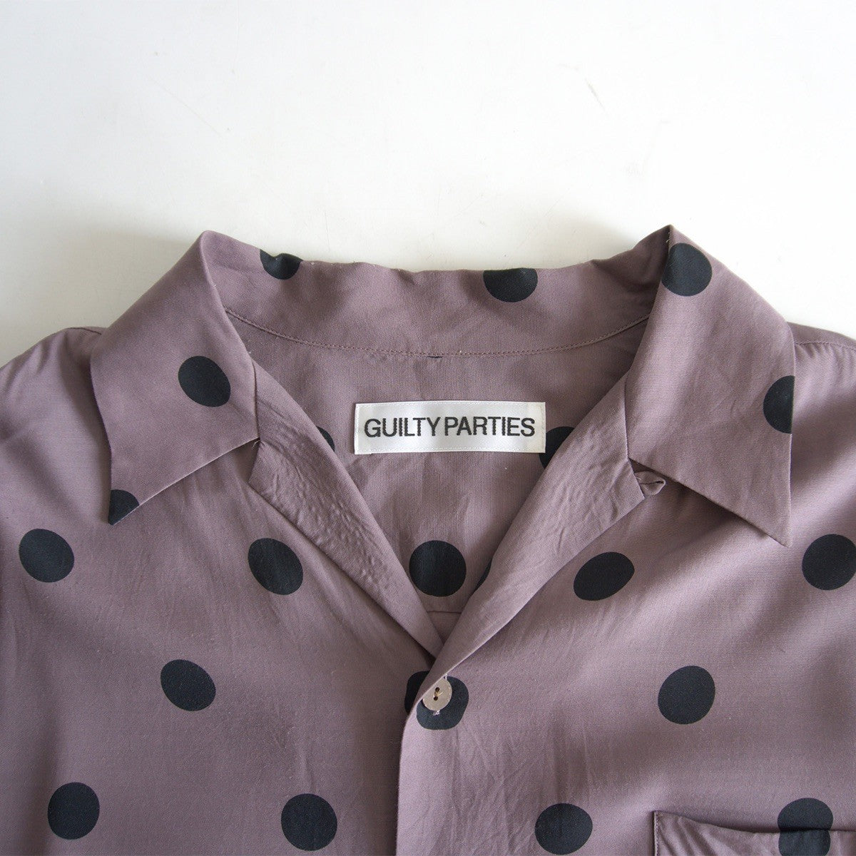 WACKO MARIA Rayon Polka Dot Open Collar Shirt Size XL