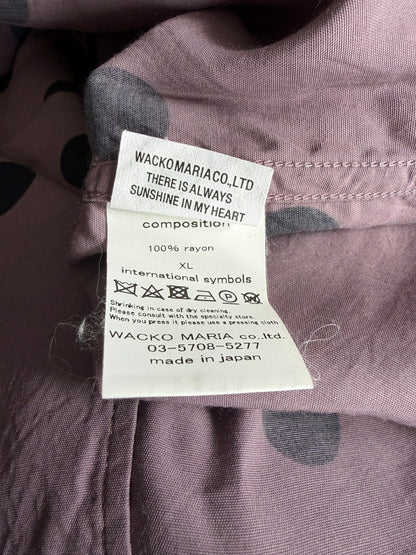 WACKO MARIA Rayon Polka Dot Open Collar Shirt Size XL