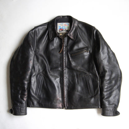 AERO LEATHER Half Belt Horsehide Leather Jacket Size 42