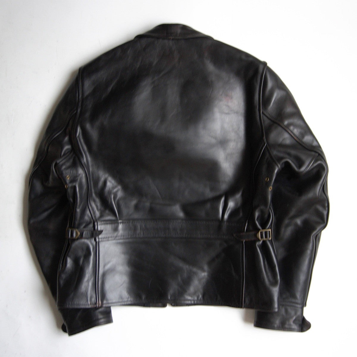 AERO LEATHER Half Belt Horsehide Leather Jacket Size 42