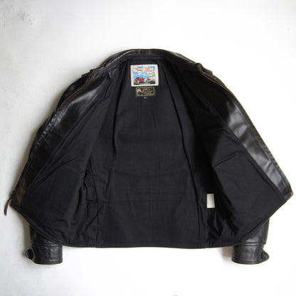 AERO LEATHER Half Belt Horsehide Leather Jacket Size 42
