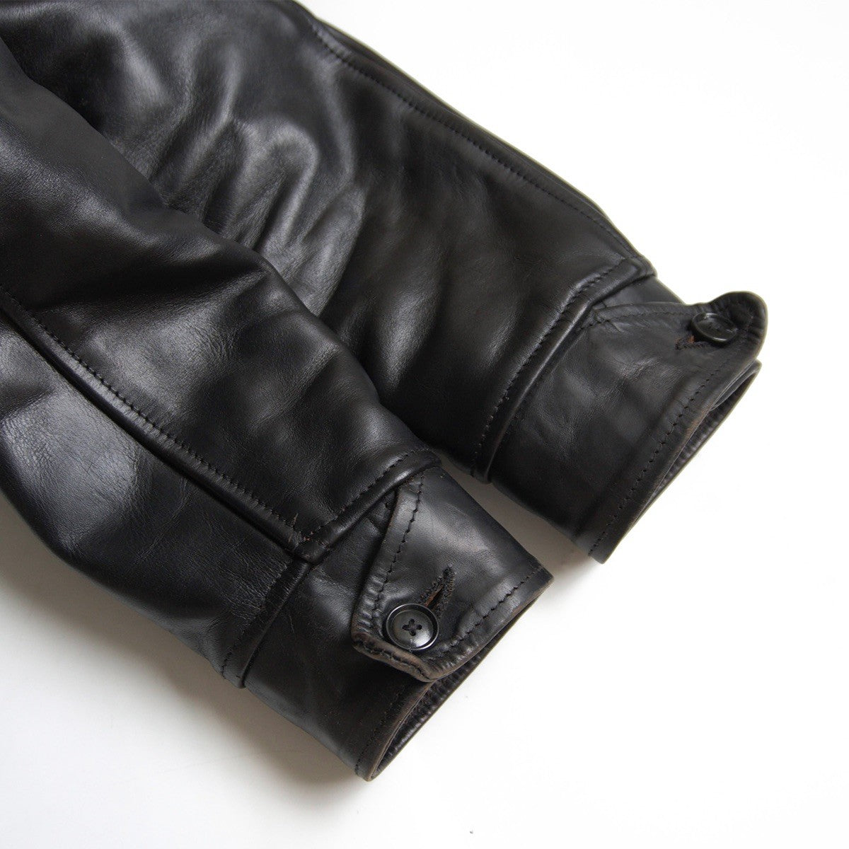 AERO LEATHER Half Belt Horsehide Leather Jacket Size 42