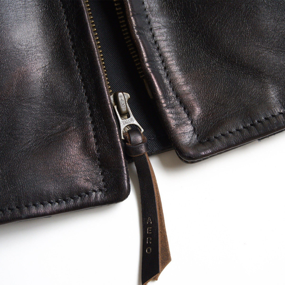 AERO LEATHER Half Belt Horsehide Leather Jacket Size 42