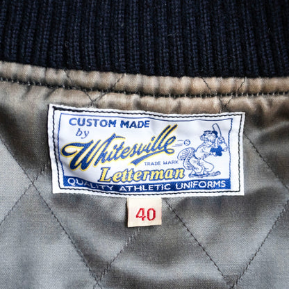 WHITESVILLE Full Deco Leather Sleeve Varsity Jacket Size 40