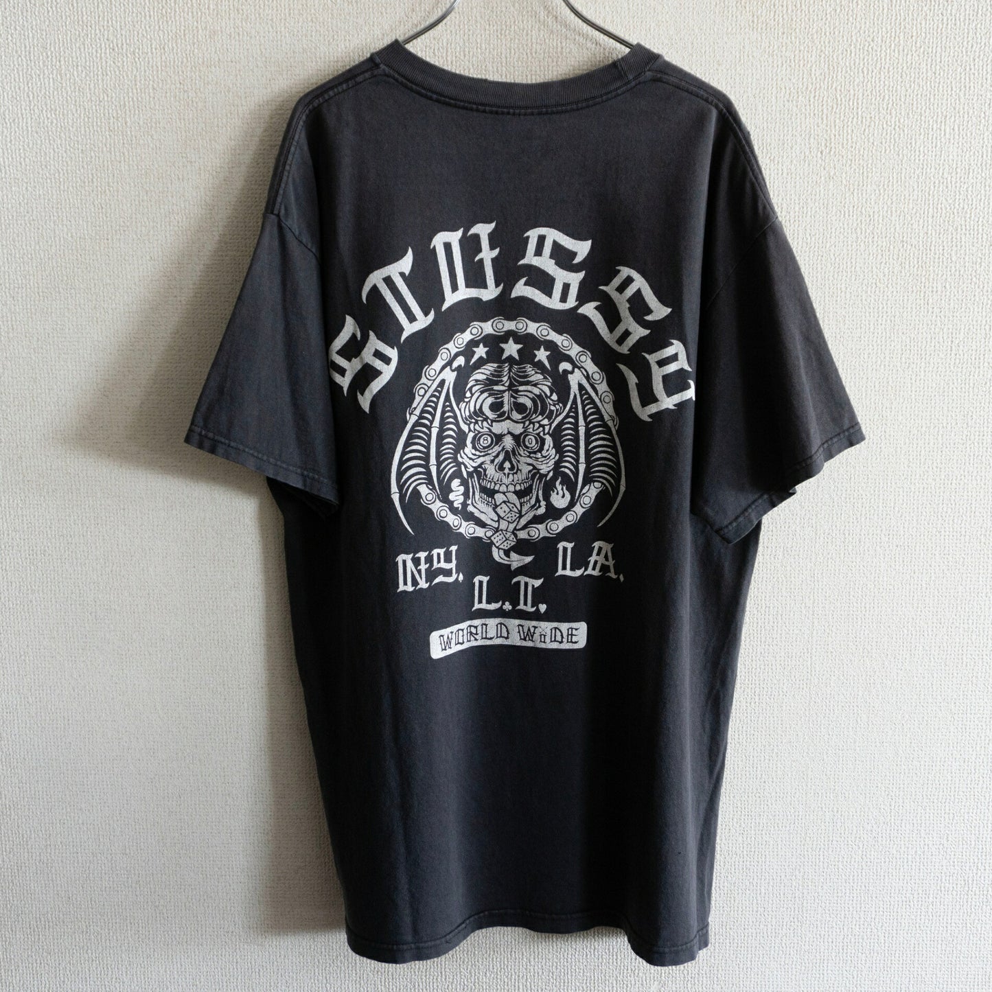 STUSSY Double-Sided Print T-Shirt Size L