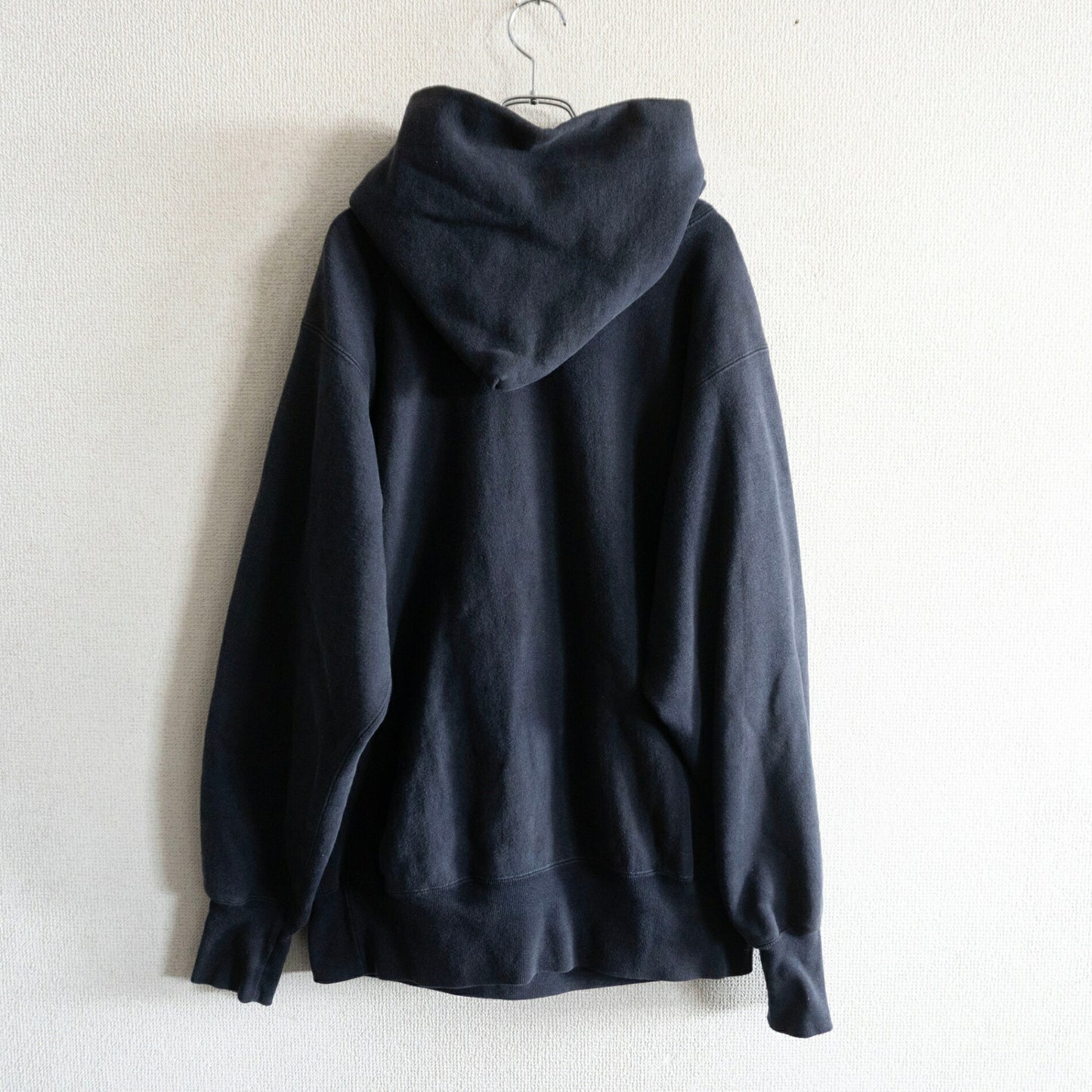 CHAMPION 90s Reverse Weave Black Hoodie USA Made Size L