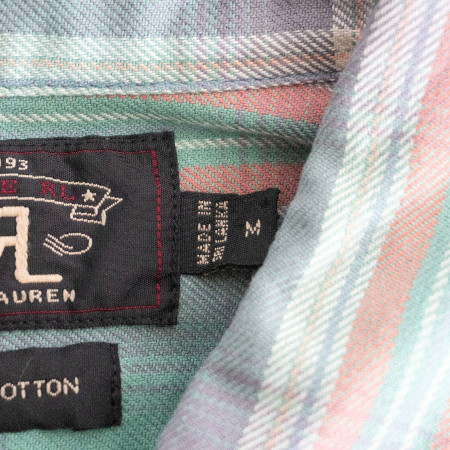 RRL Washed Flannel Shirt Size M