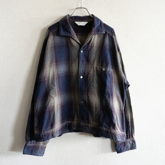 ANCELLM 23AW Flannel Check Short Shirt Jacket Size 3