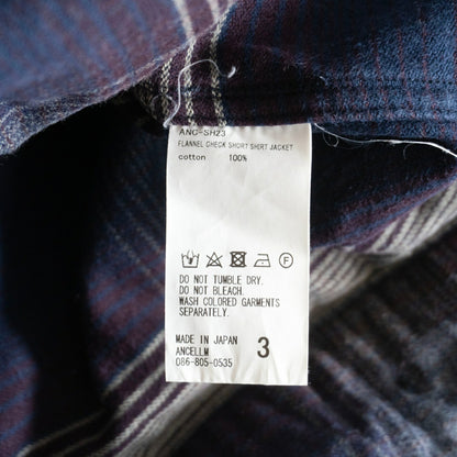 ANCELLM 23AW Flannel Check Short Shirt Jacket Size 3