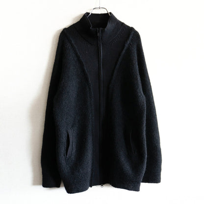 Yohji Yamamoto POUR HOMME Black Zip Up Knit Jacket Size 3