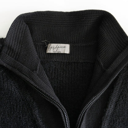 Yohji Yamamoto POUR HOMME Black Zip Up Knit Jacket Size 3