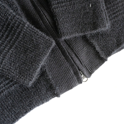 Yohji Yamamoto POUR HOMME Black Zip Up Knit Jacket Size 3
