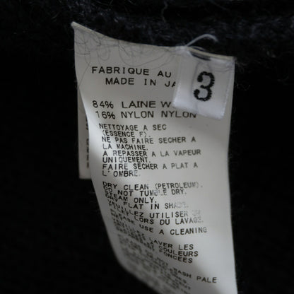 Yohji Yamamoto POUR HOMME Black Zip Up Knit Jacket Size 3