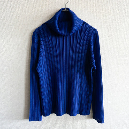 PLEATS PLEASE Issey Miyake High-Neck Pleated Top Size 3