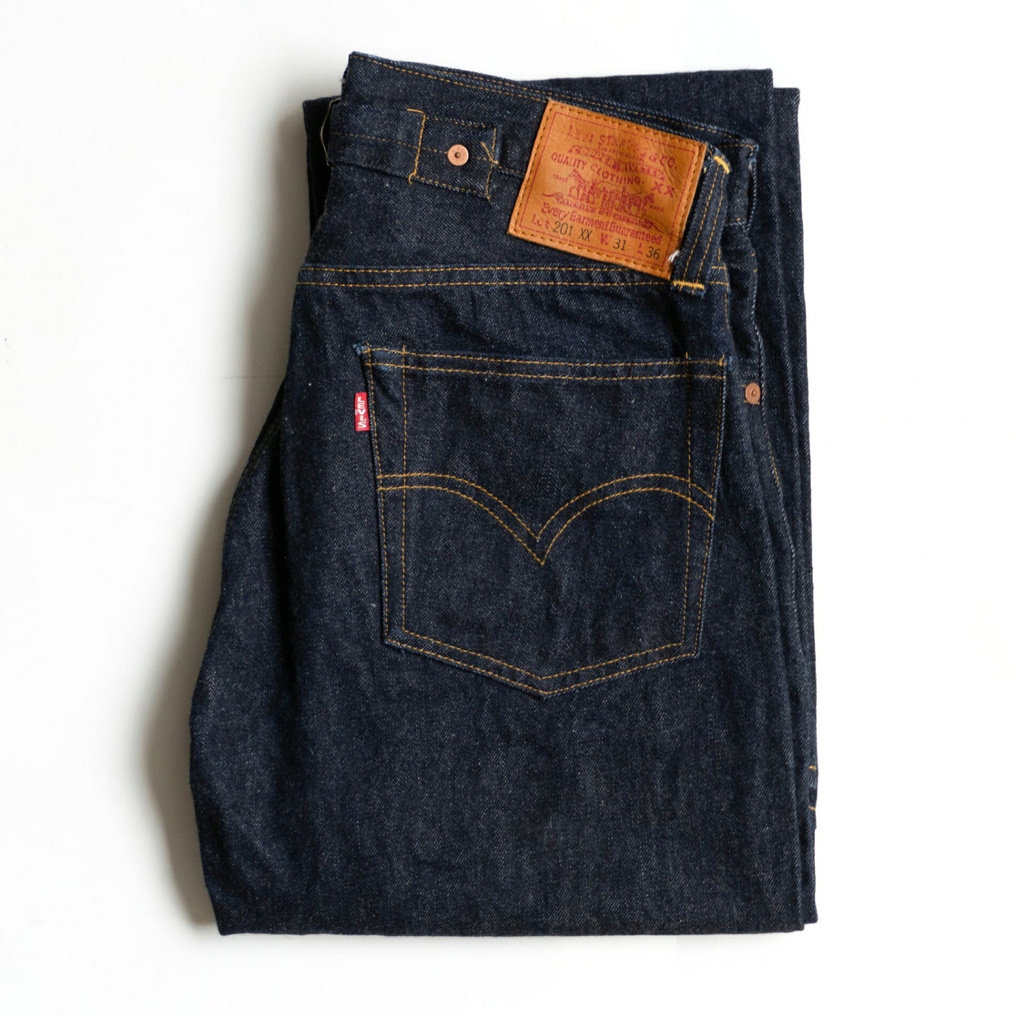 LEVI'S 201XX Big E Valencia Dark Indigo Jeans Size 31×36
