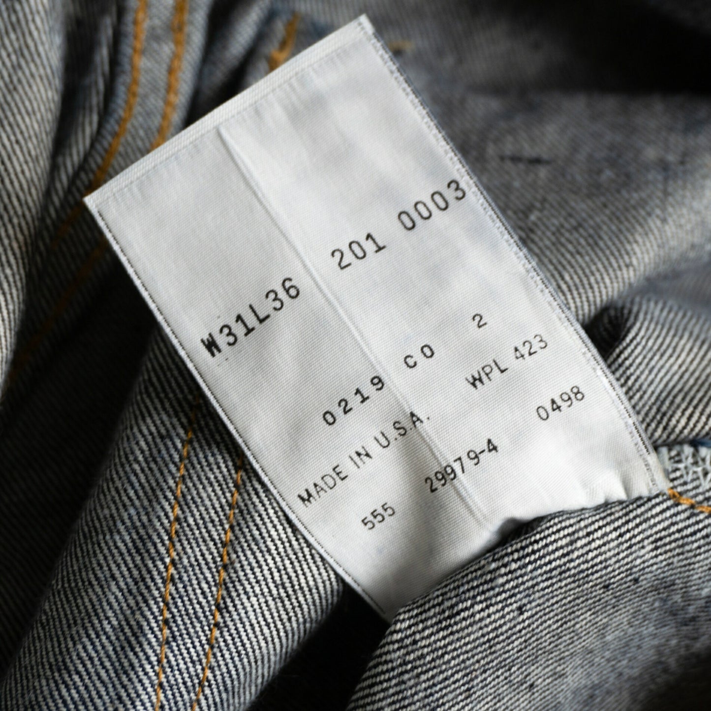 LEVI'S 201XX Big E Valencia Dark Indigo Jeans Size 31×36