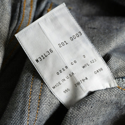 LEVI'S 201XX Big E Valencia Dark Indigo Jeans Size 31×36