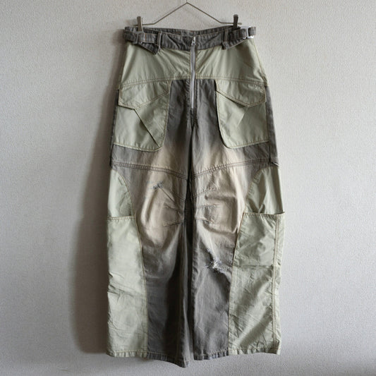BEUTER Nylon Denim Panel Distressed Jeans Size L