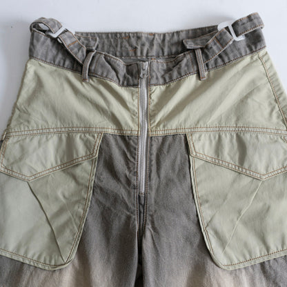 BEUTER Nylon Denim Panel Distressed Jeans Size L