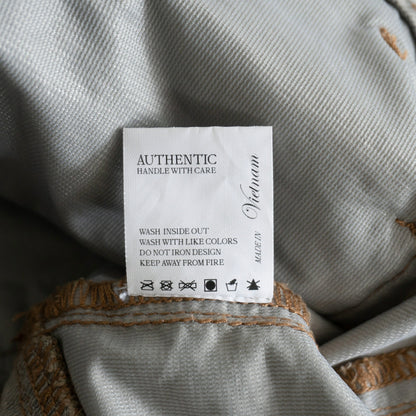 BEUTER Nylon Denim Panel Distressed Jeans Size L
