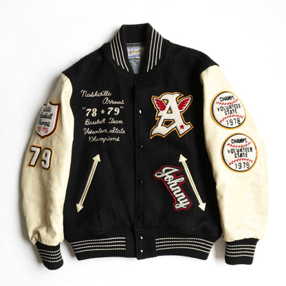 WHITESVILLE Full-Deco Leather Sleeve Varsity Jacket Size 42