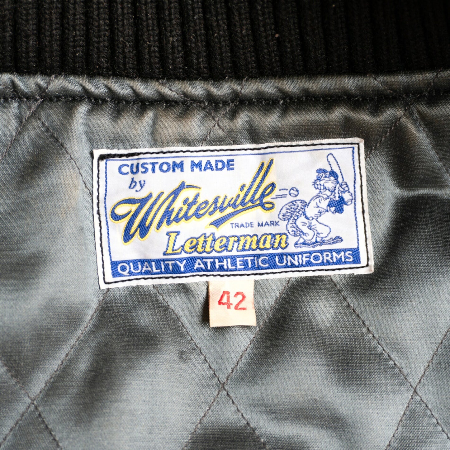 WHITESVILLE Full-Deco Leather Sleeve Varsity Jacket Size 42