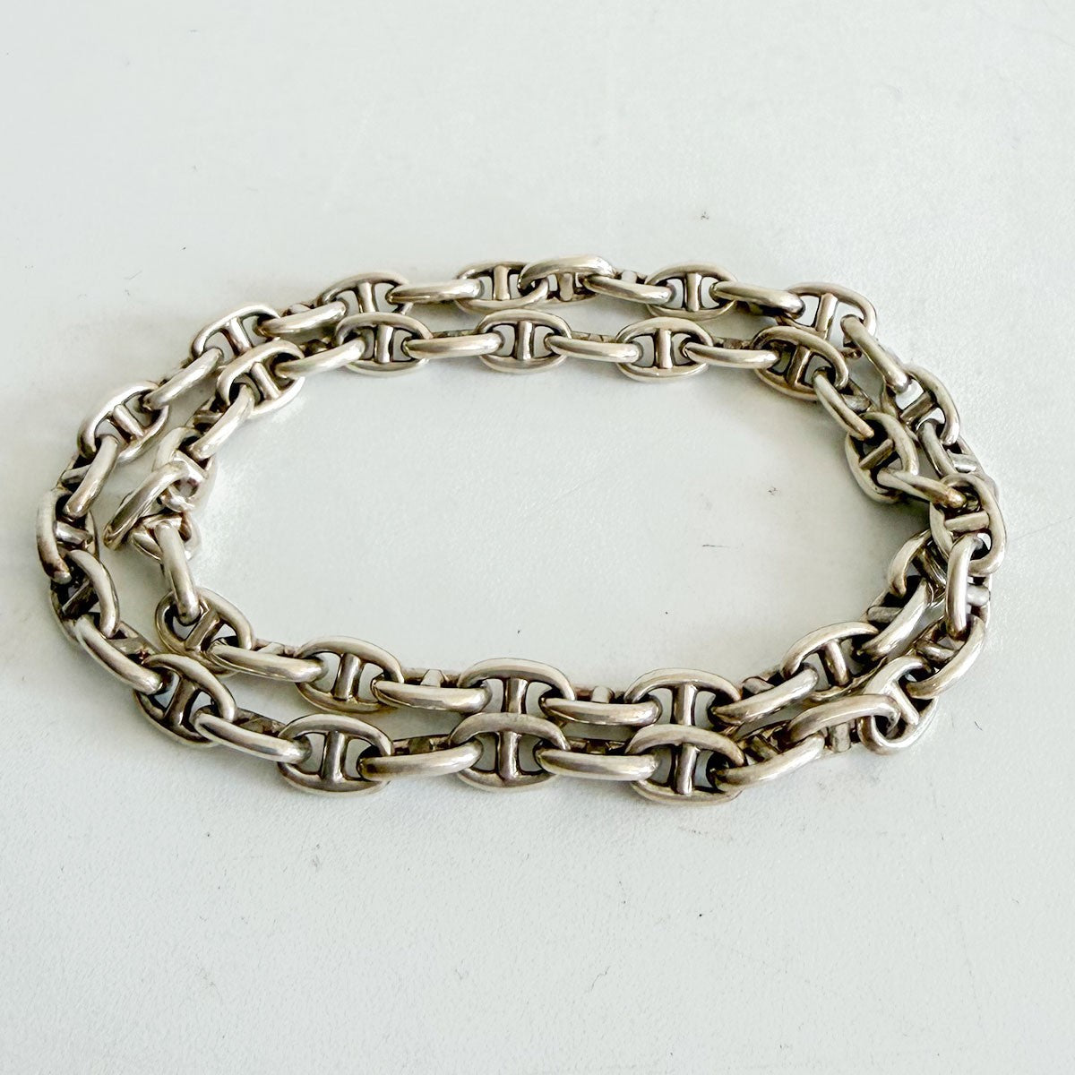 HERMES Chaine d'Ancre TPM 61 Silver Necklace Size ONE SIZE