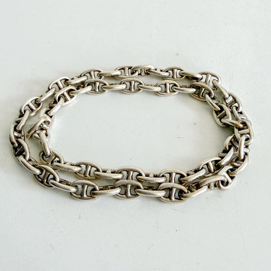 HERMES Chaine d'Ancre TPM 61 Silver Necklace Size ONE SIZE
